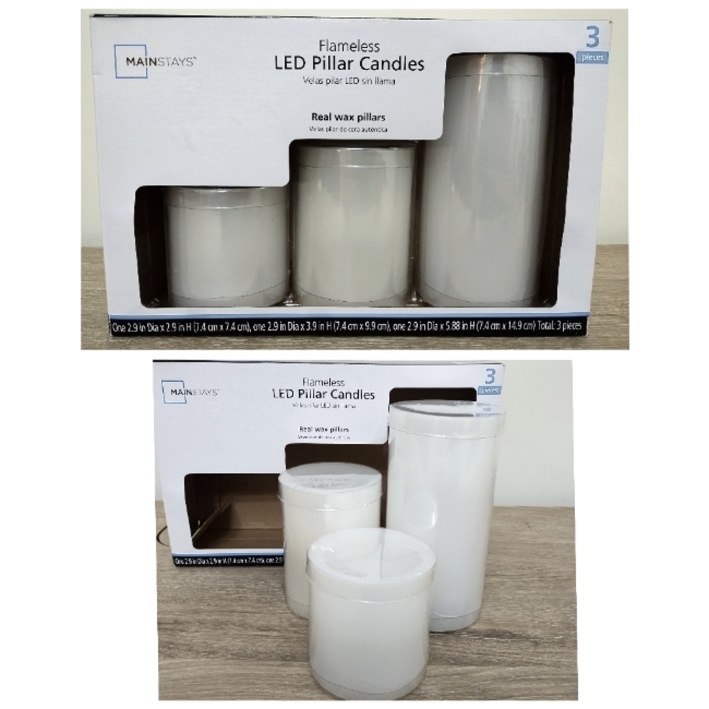 Mainstays Flameless candle trio *NEW IN BOX!*